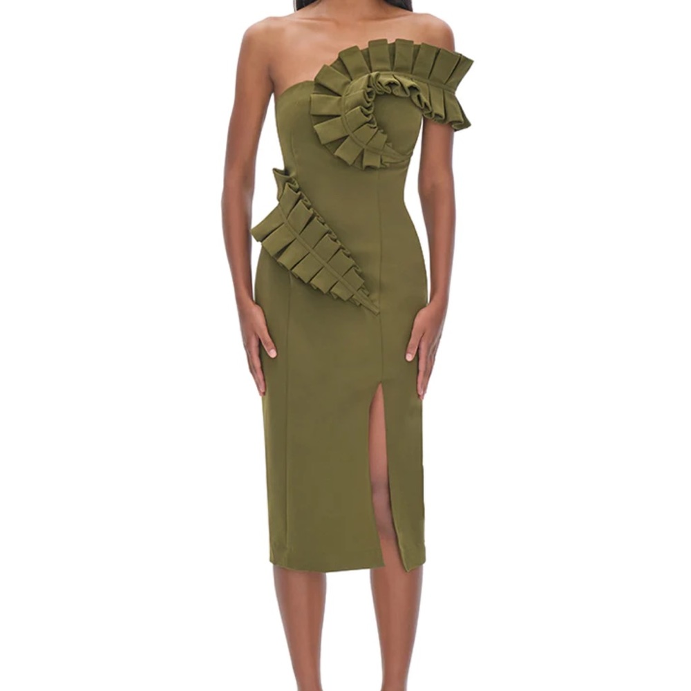 BRAND NEW!! Andrea Iyamah Women's Kamala Dress, Olive Green, Size M, with tags.